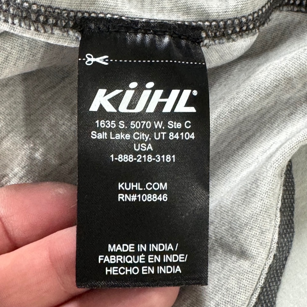 Kuhl Men's Large Gray Organic Cotton Short Sleeve Textured Button Up Shirt 7357 - Picture 6 of 10